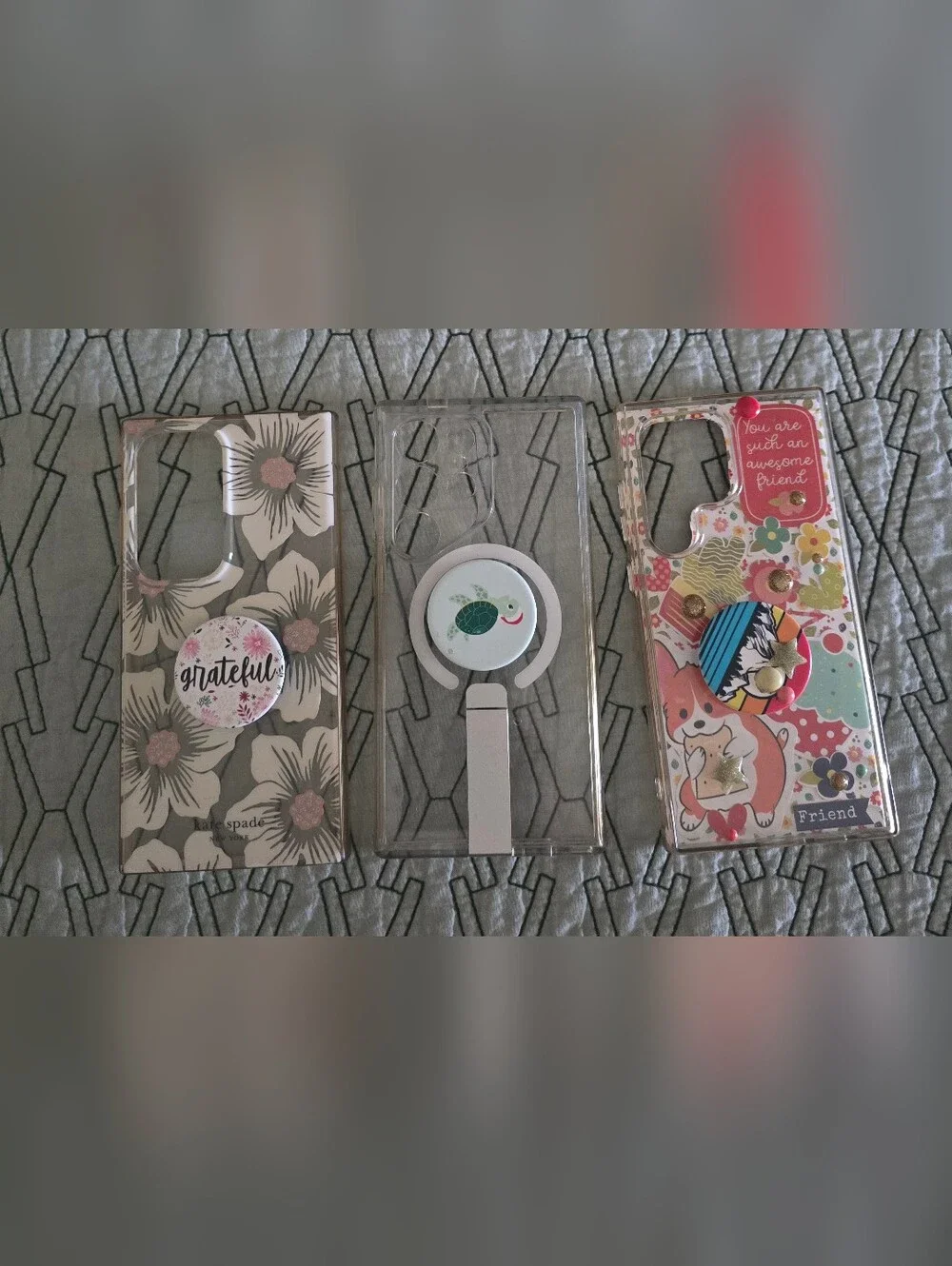 Samsung Galaxy S24 Ultr Floral 'Grateful' Phone Case with PopSocket